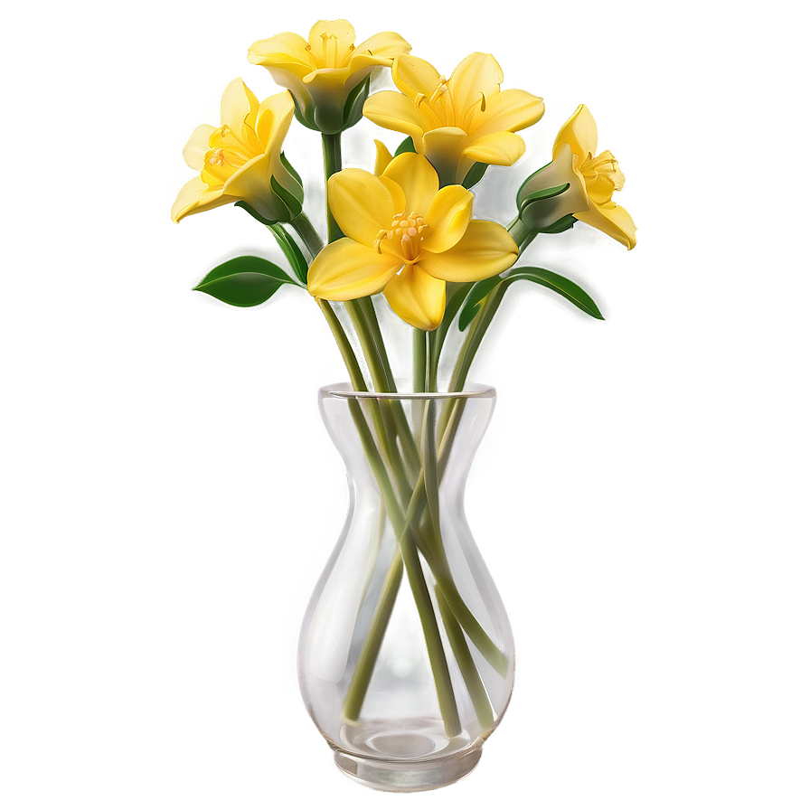 Yellow Flowers In Vase Png 4 PNG