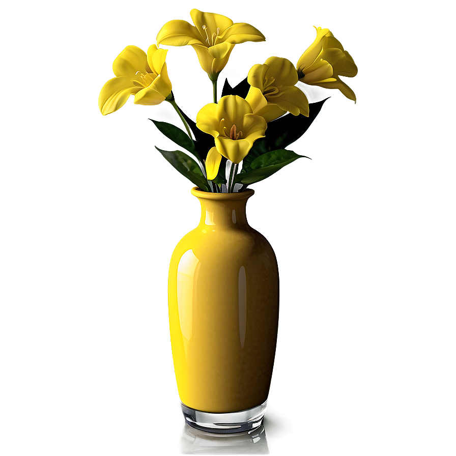 Yellow Flowers In Vase Png Kmw PNG
