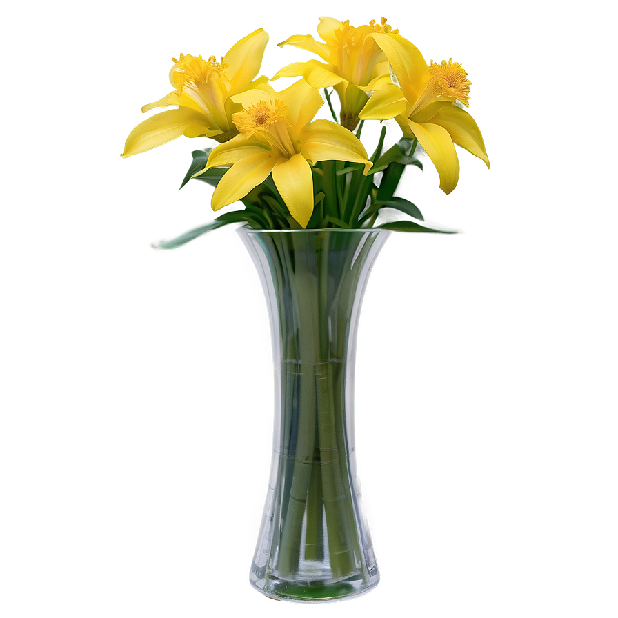 Yellow Flowers In Vase Png Ppv PNG
