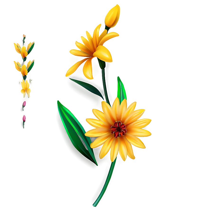 Yellow Flowers Png 06122024 PNG
