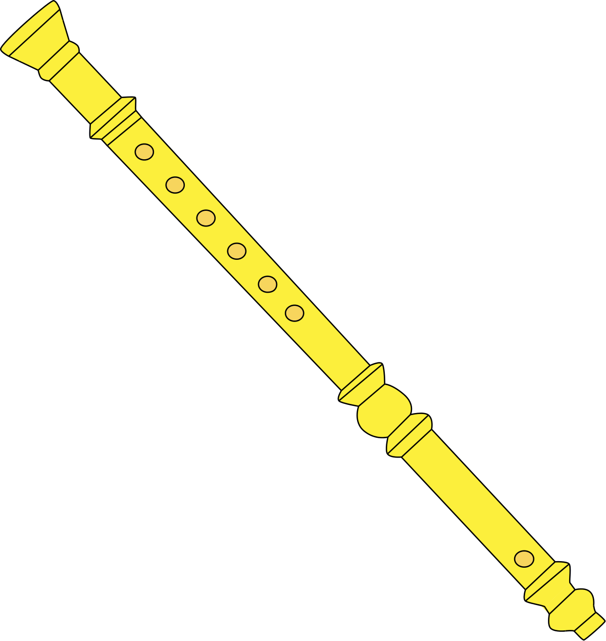 Yellow Flute Illustration PNG