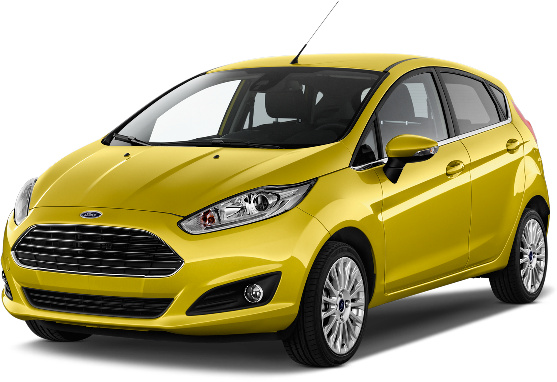 Yellow Ford Fiesta Compact Car PNG