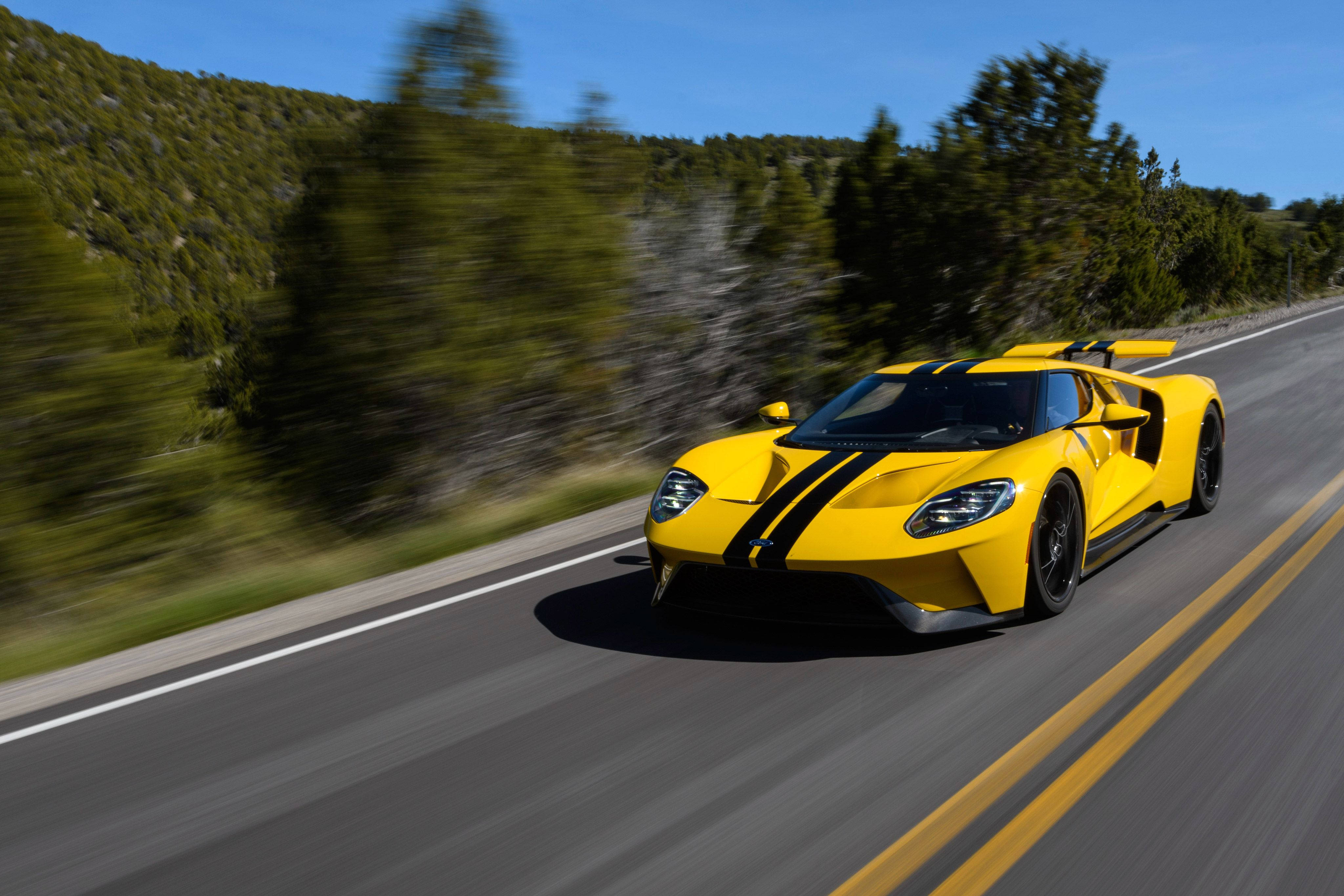 Yellow Ford Gt Sports Car Wallpaper