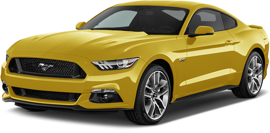 Yellow Ford Mustang G T Side View PNG