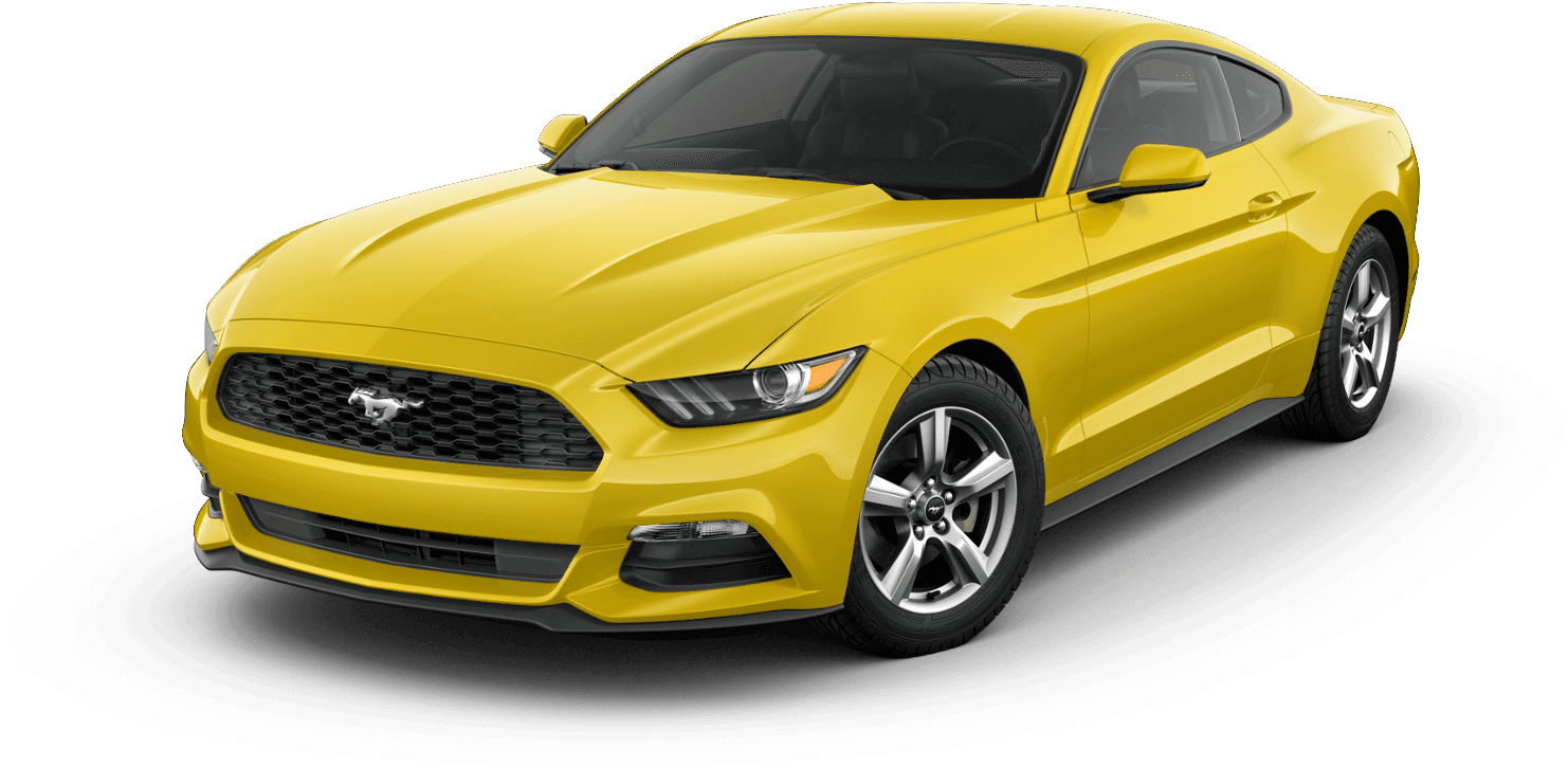 Yellow Ford Mustang Side View PNG