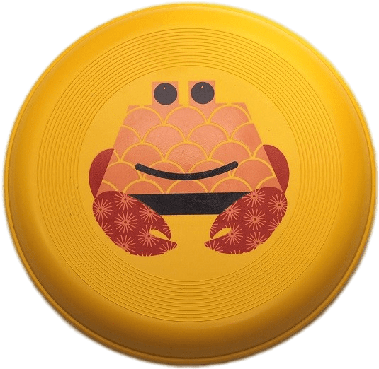 Download Yellow Frisbee With Crab Design | Wallpapers.com