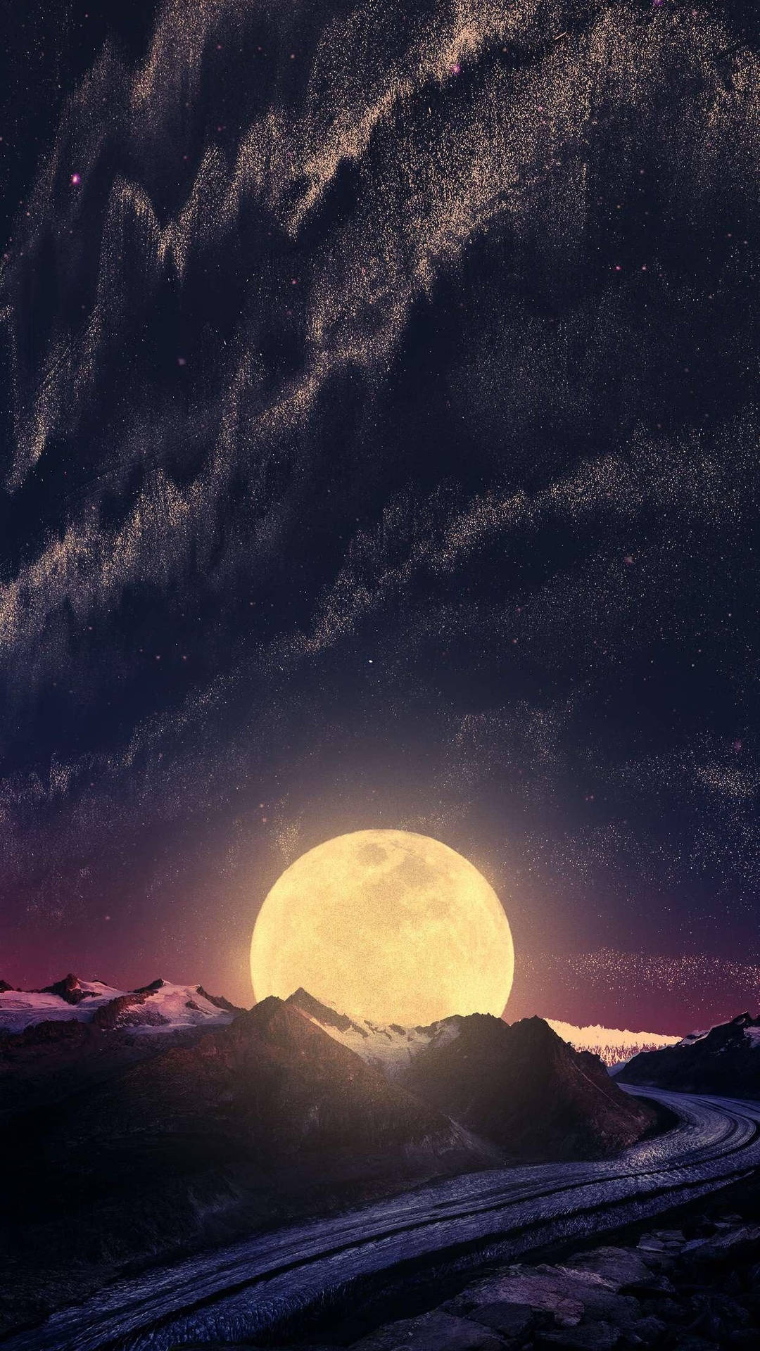 Gul Fuldmåne OLED iPhone-etui. Wallpaper