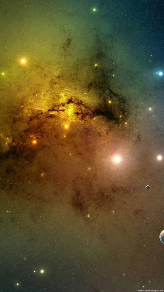 Yellow Galactic Sky Galaxy Iphone Wallpaper
