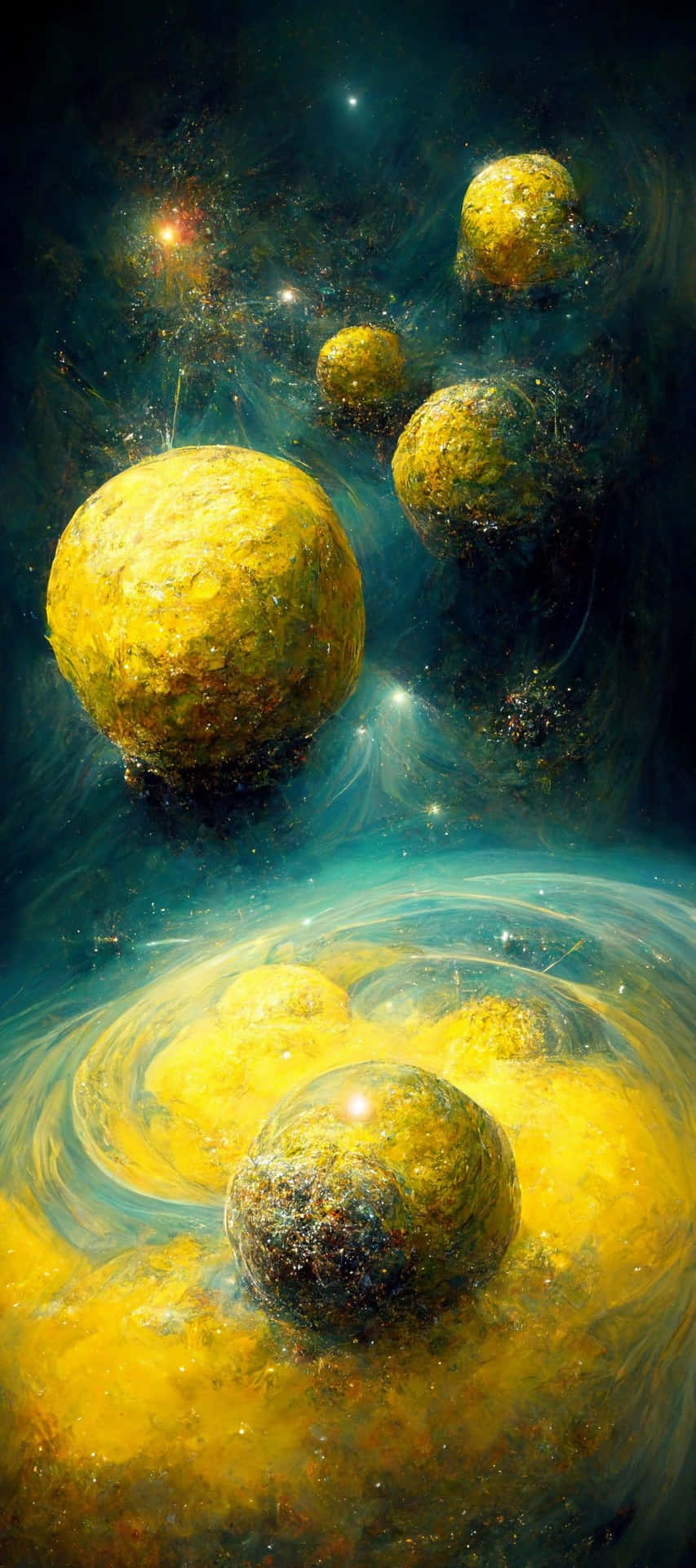 Yellow Galaxy: A Cosmic Journey Wallpaper