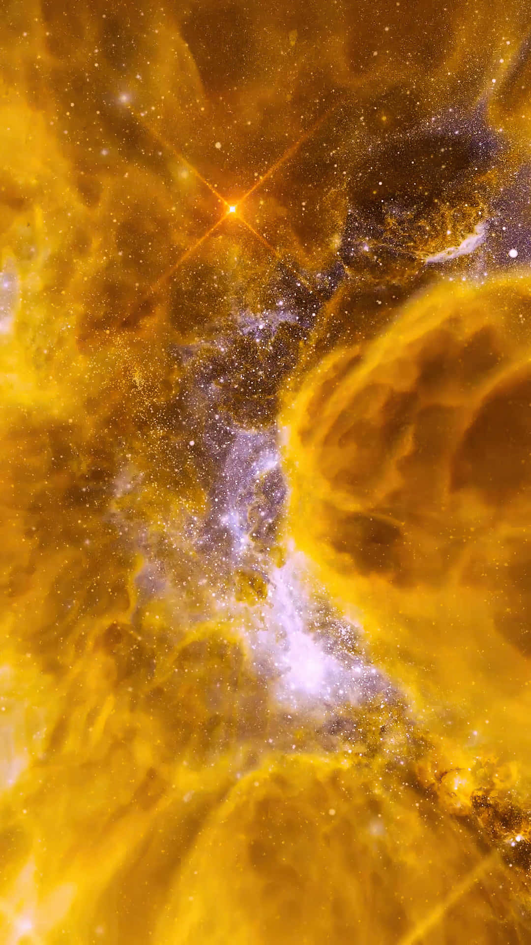 Majestic Yellow Galaxy Wallpaper
