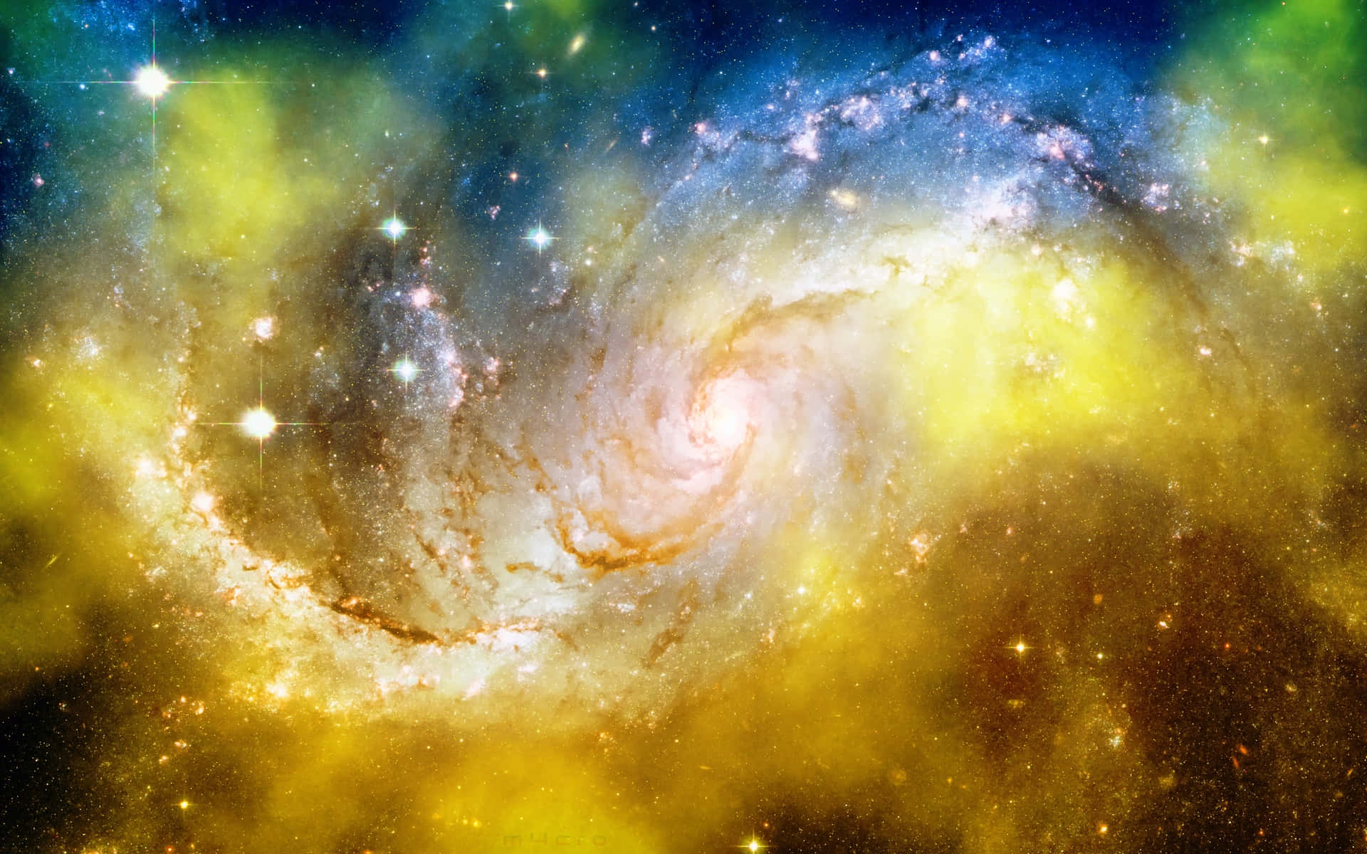 Mesmerizing Yellow Galaxy Wallpaper