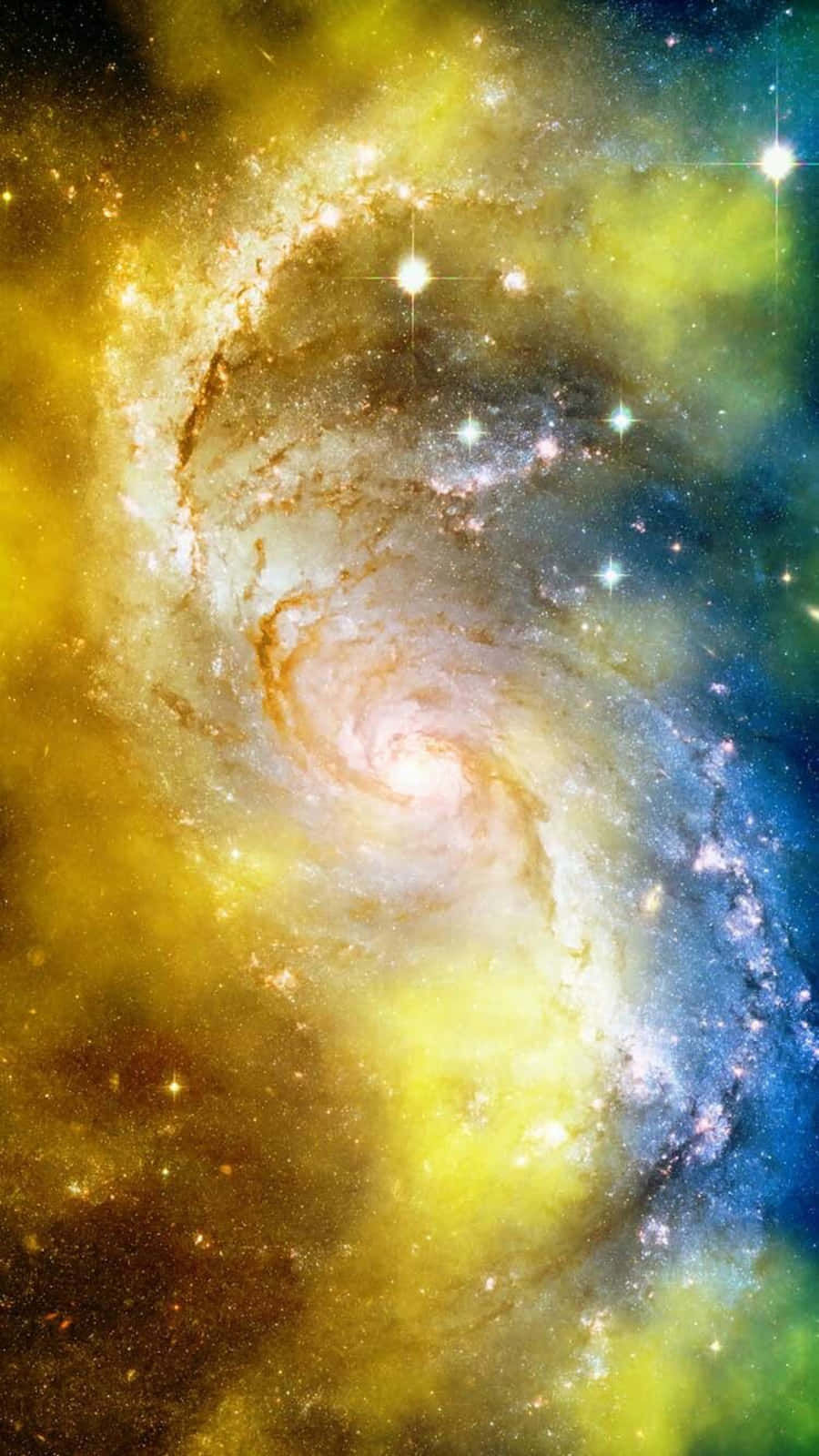 Spectacular Yellow Galaxy in Outer Space Wallpaper