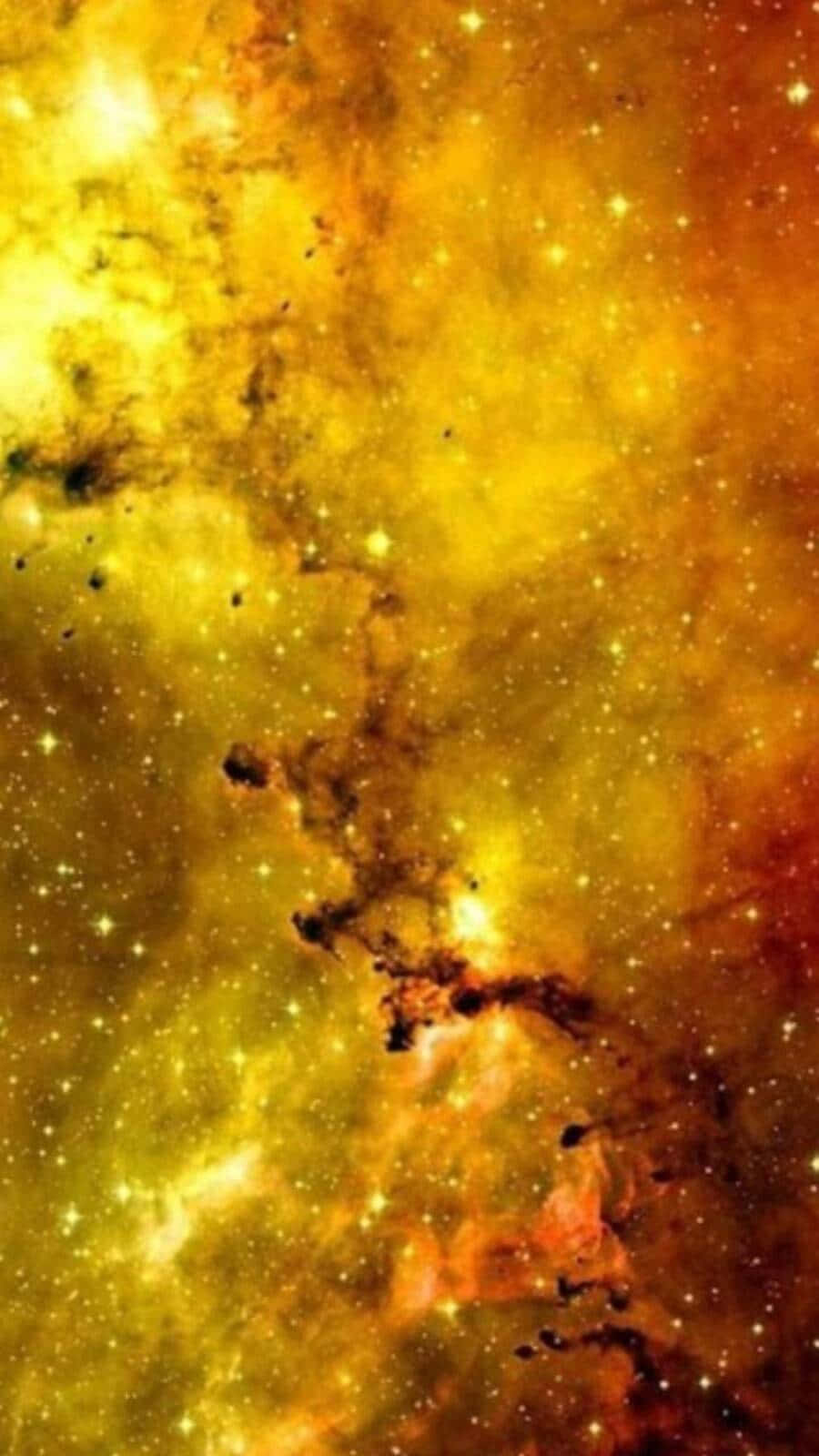 Yellow Galaxy in Night Sky Wallpaper