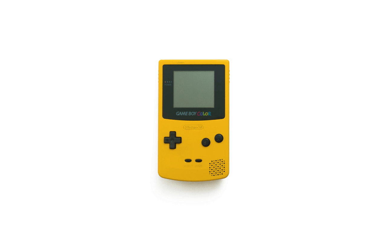 Yellow Game Boy Color Console PNG