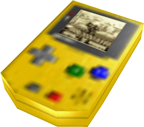 Yellow Gameboy Classic Blurry Background PNG