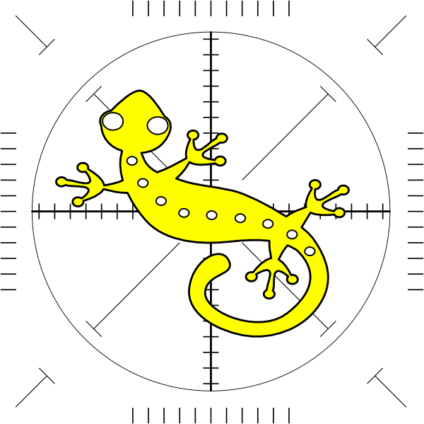 Yellow Gecko Blueprint Style Illustration PNG