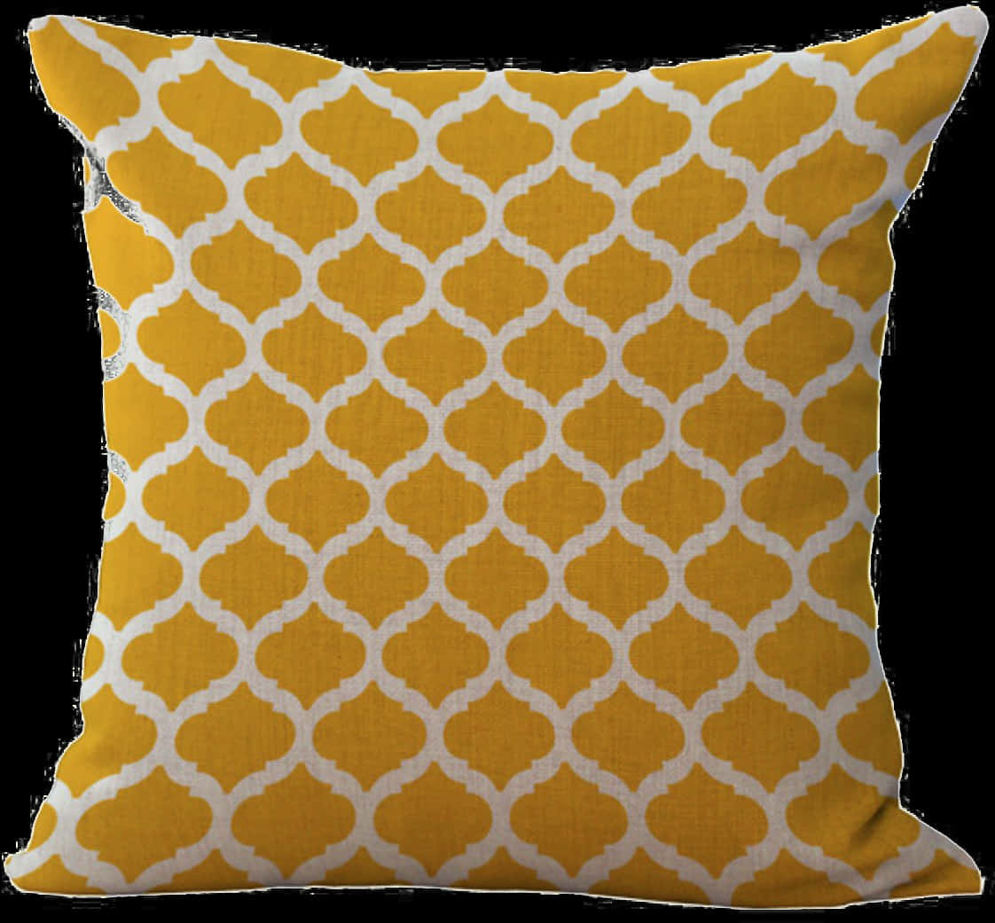 Yellow Geometric Pattern Pillow PNG