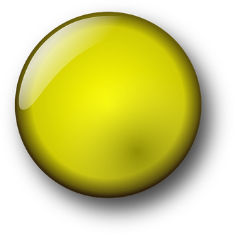 Yellow Glossy Button Icon PNG