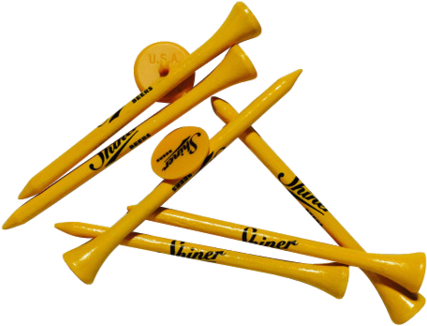 Yellow Golf Tees Stacked PNG