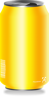Yellow Gradient Soda Can PNG