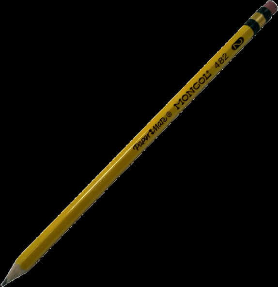 Yellow Graphite Pencil Black Background PNG