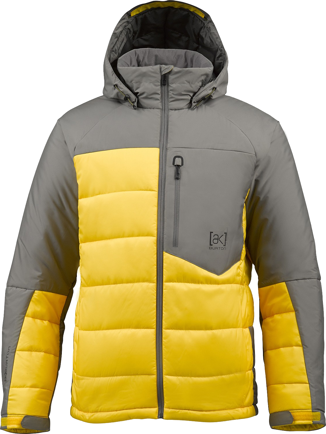 Yellow Gray Hooded Winter Jacket PNG