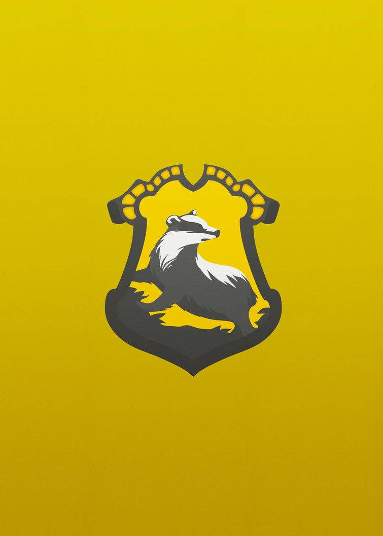 Yellow Gray Hufflepuff Logo