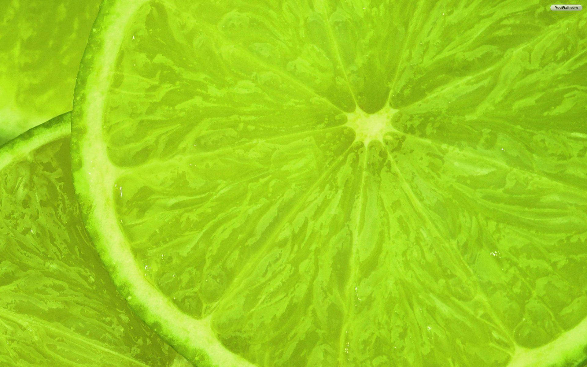 Gul Grøn Lime Frugt Wallpaper
