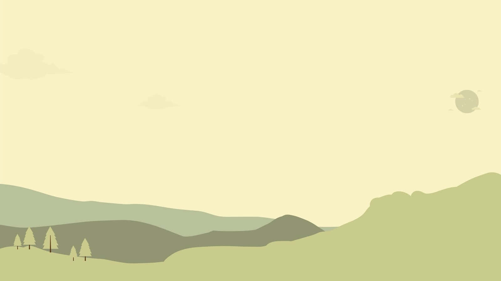 Yellow Green Mountain Lands Minimal Background Wallpaper