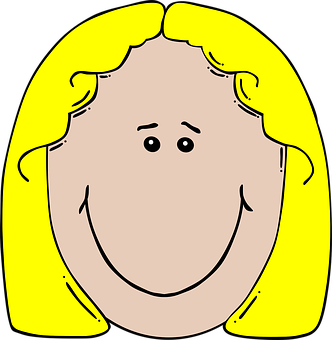 Yellow Haired Cartoon Face PNG