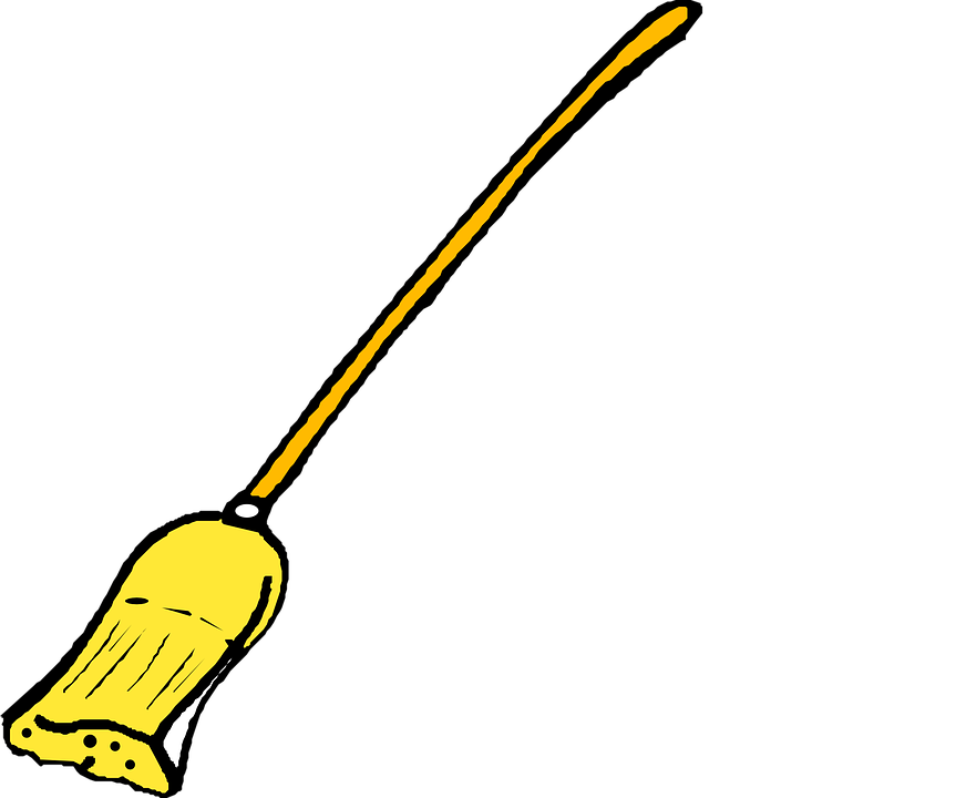 Yellow Handled Broom Illustration PNG