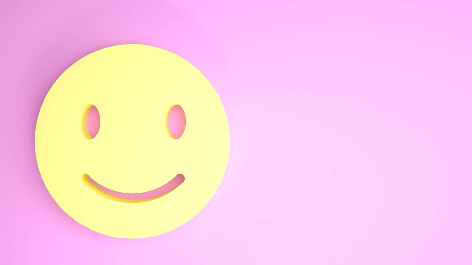 Gelbesglückliches Lächeln Auf Pink Wallpaper