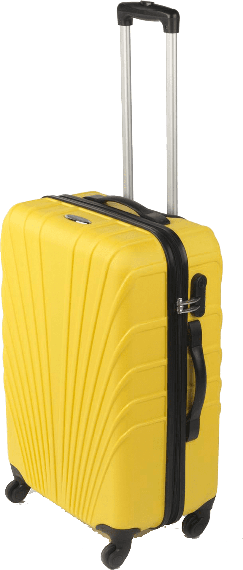 Yellow Hardshell Suitcase Standing PNG