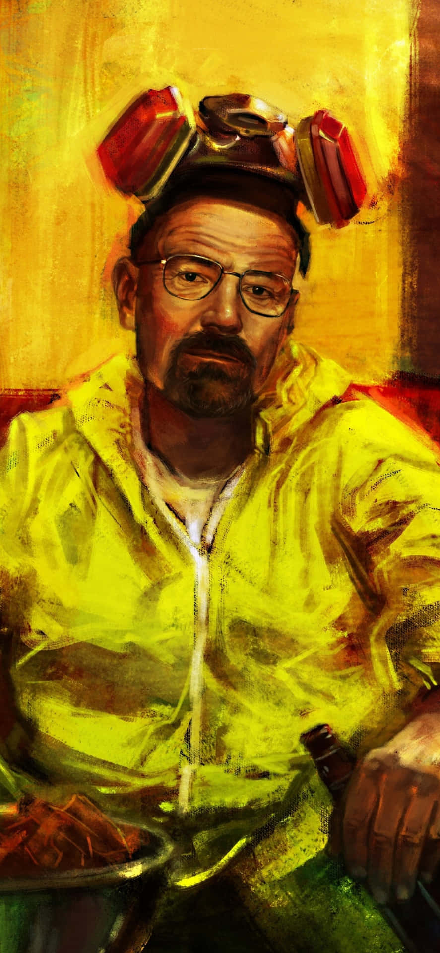 Yellow Hazmat Suit Portrait Wallpaper