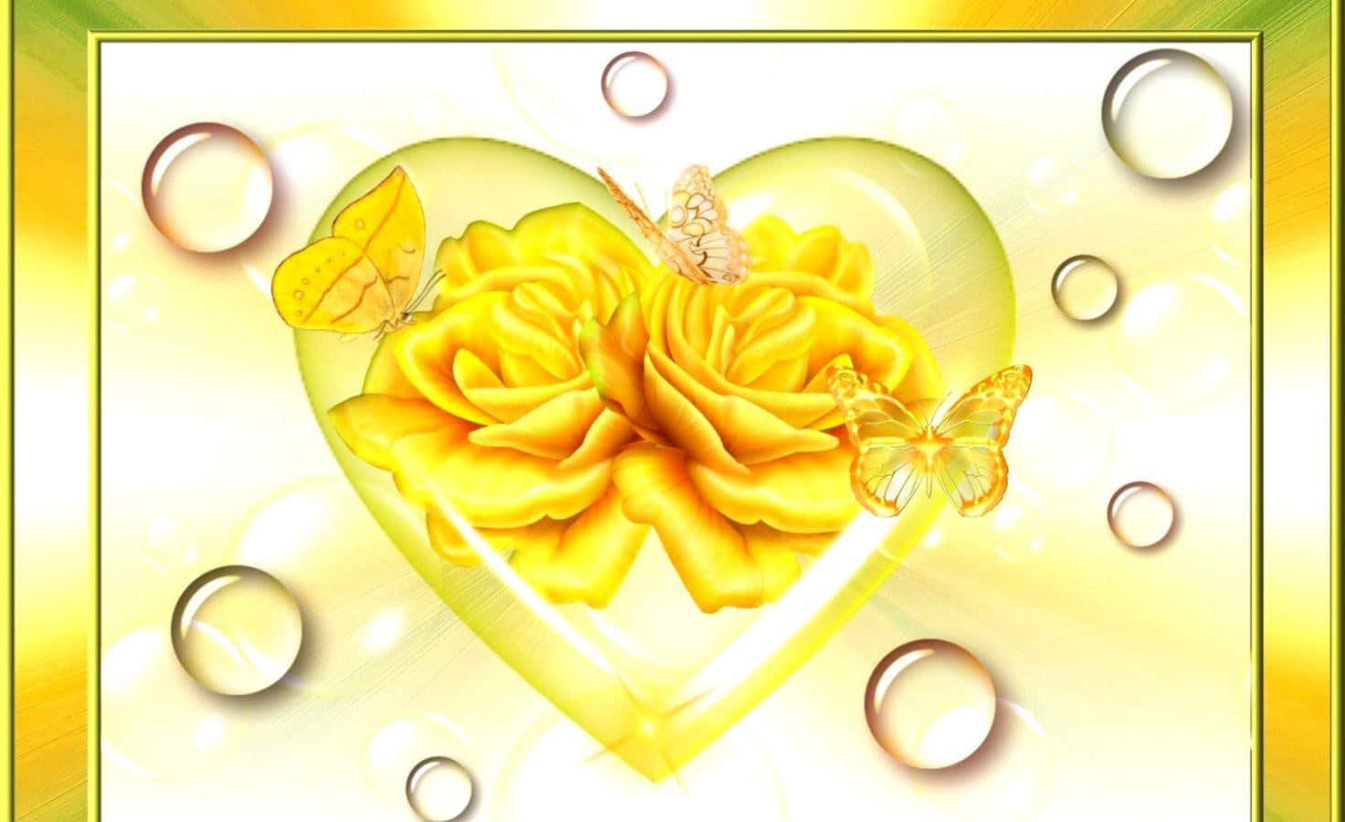 Radiant Yellow Heart Wallpaper Wallpaper