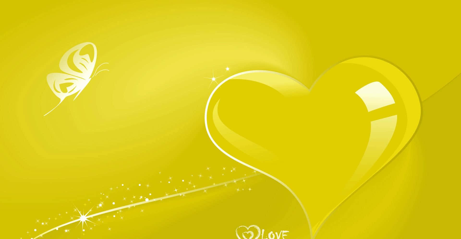 Radiant Yellow Heart Against Vibrant Background Wallpaper