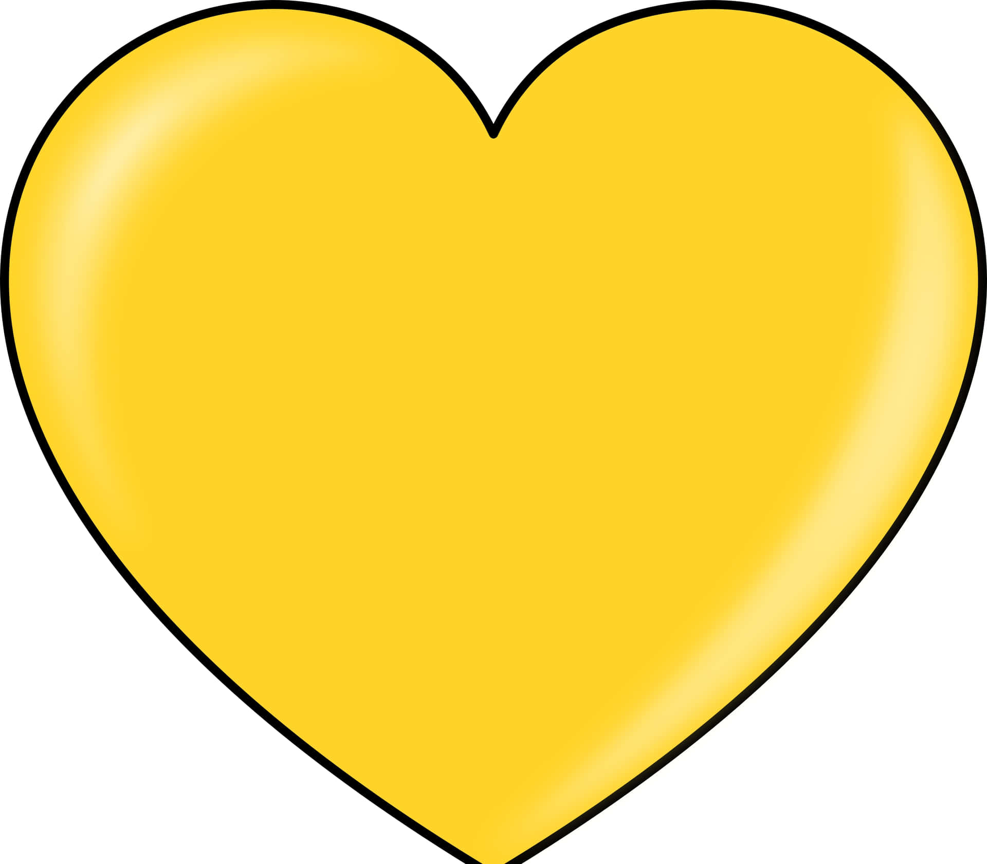 Vibrant Yellow Heart Graphic on Dark Background Wallpaper