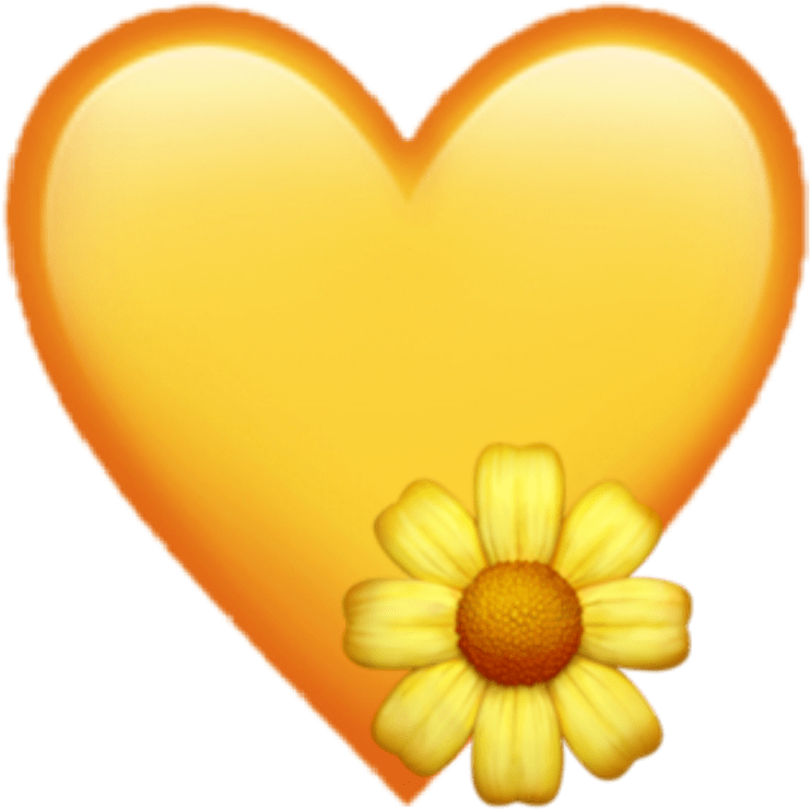 Yellow Heart Daisy Sticker PNG