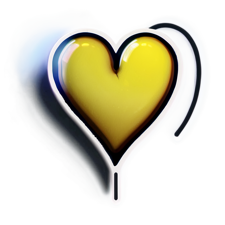 Yellow Heart Emoji Transparent Art Ybo70 PNG