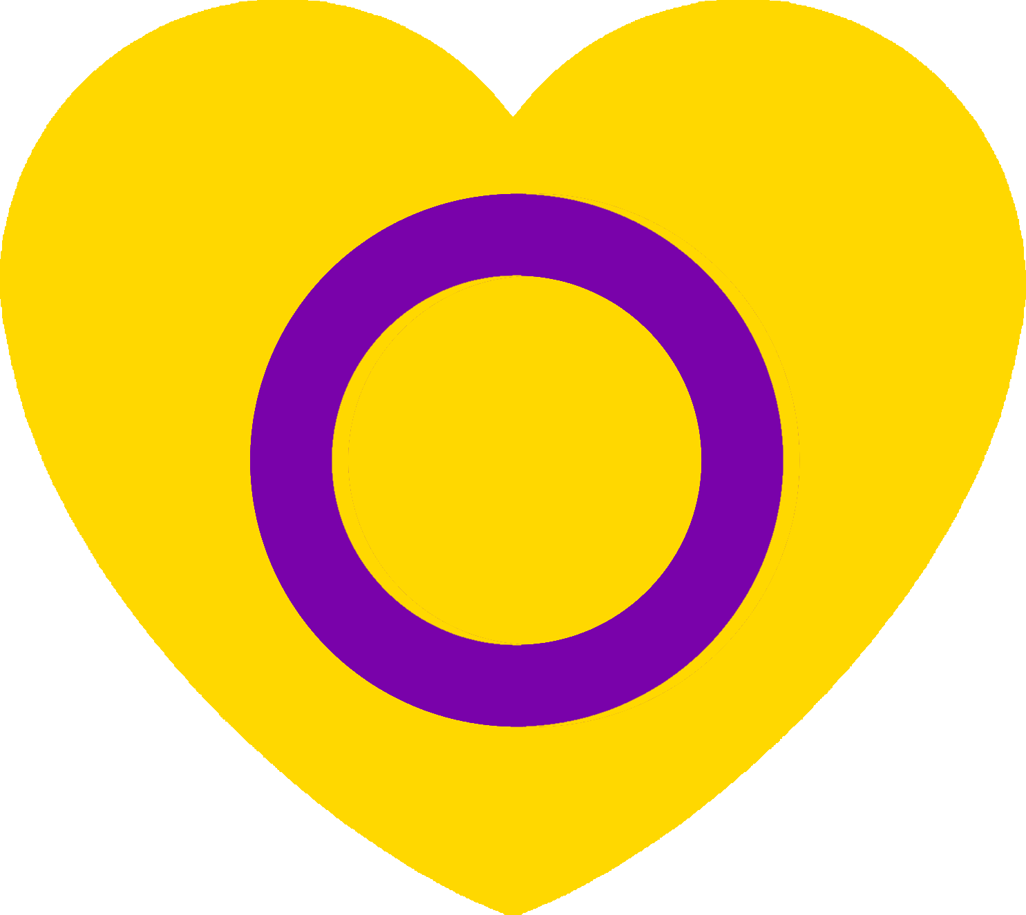 Yellow Heart With Purple Circle PNG