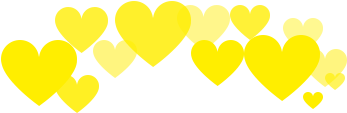 Yellow Hearts Pattern PNG