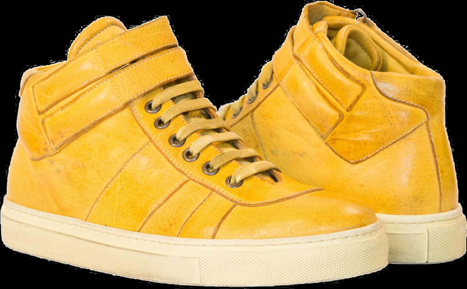 Yellow High Top Sneakers PNG