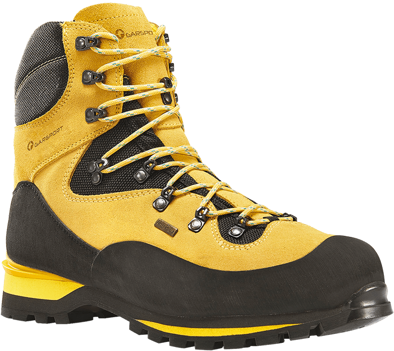 Yellow Hiking Boot Side View PNG