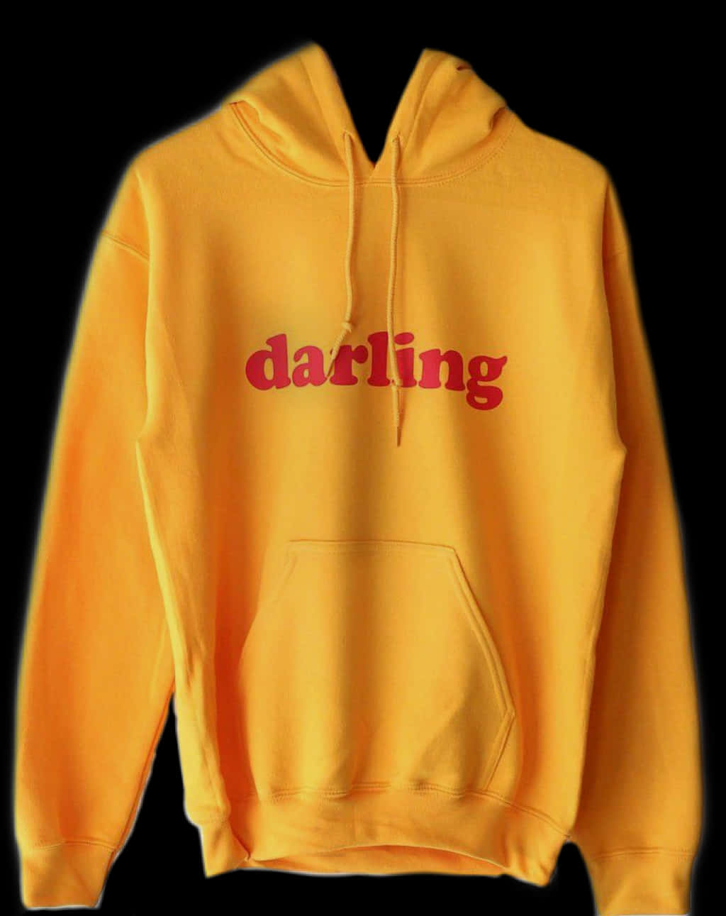 Yellow Hoodie With Darling Text PNG
