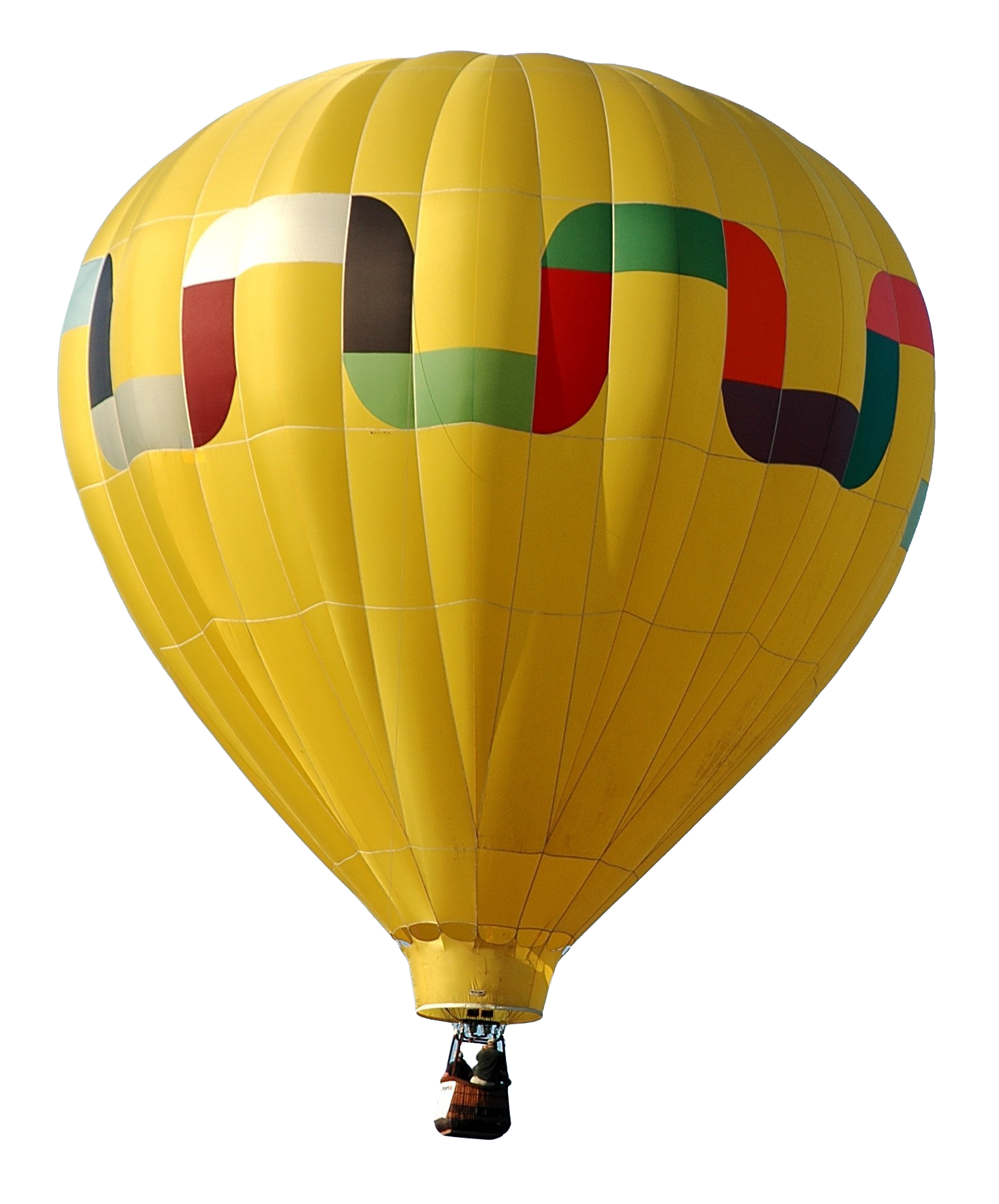 Yellow Hot Air Balloonin Sky PNG