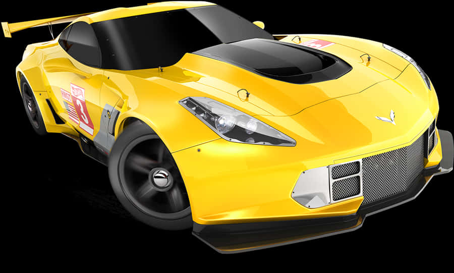 Yellow Hot Wheels Race Car PNG