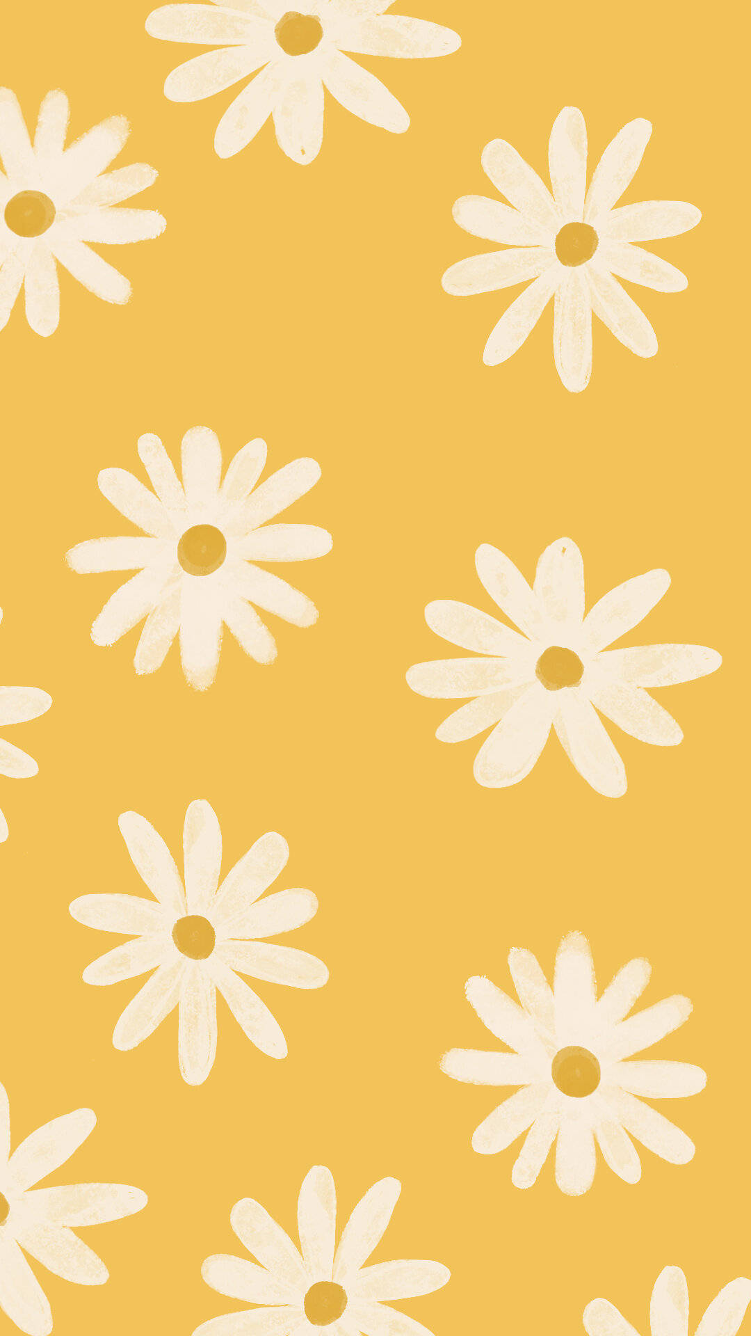 Download Yellow Illustration Of White Daisy Iphone Wallpaper ...