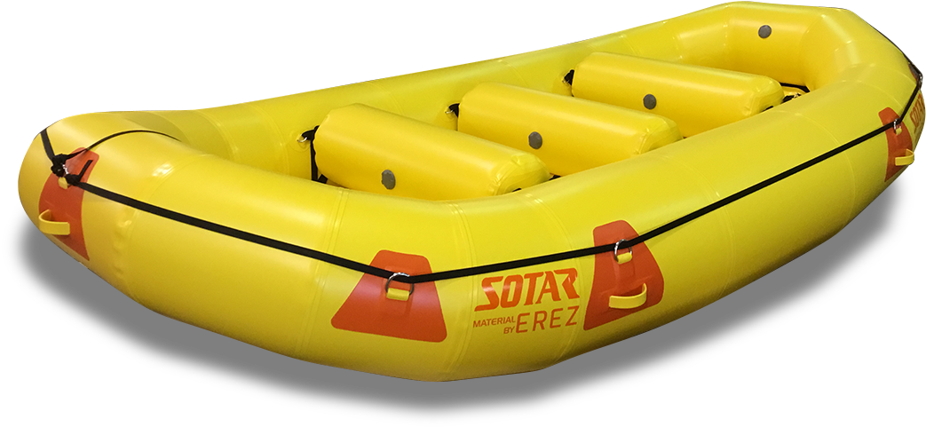 Yellow Inflatable Rafting Boat PNG