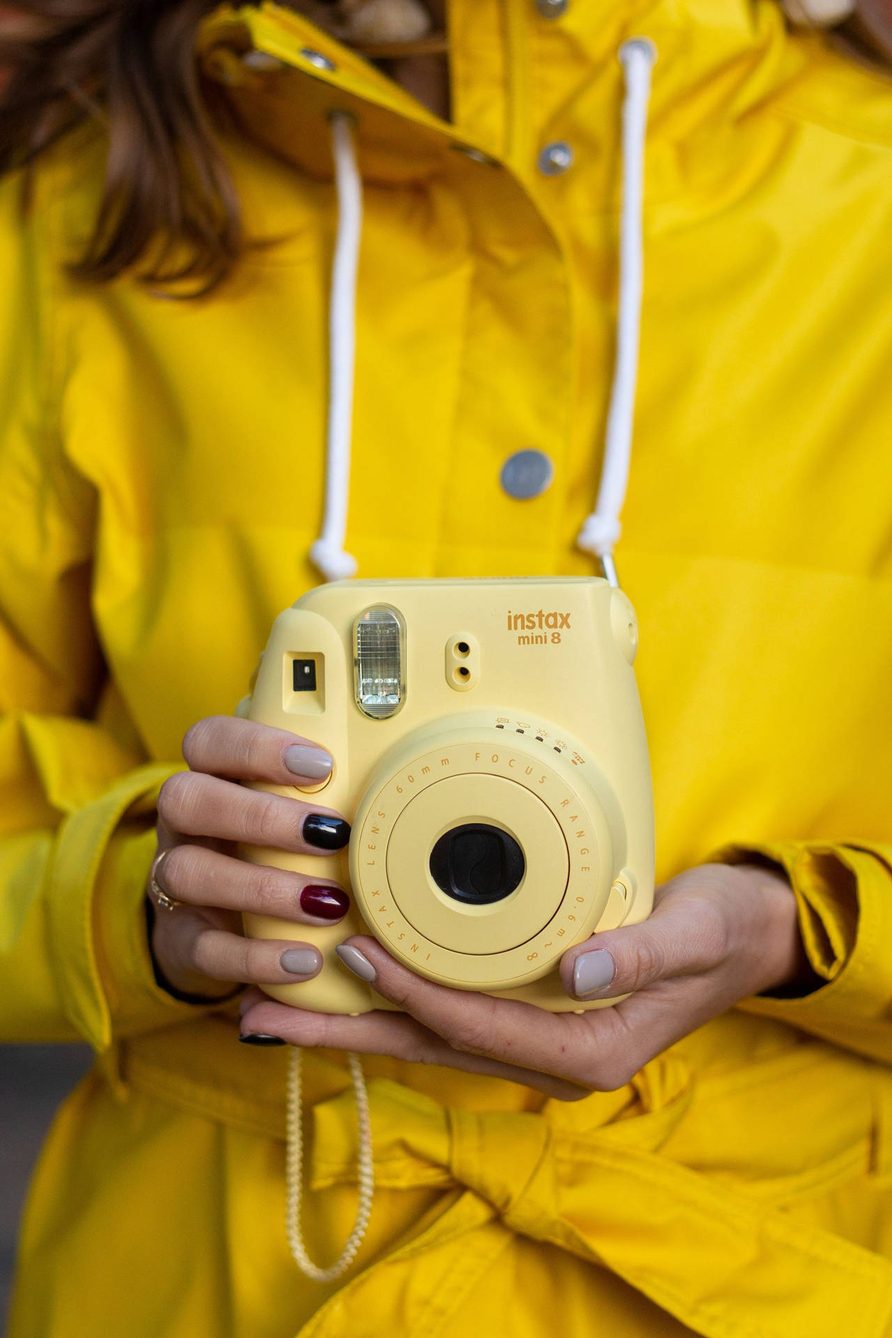 Yellow Instax Mini 8 Camera Wallpaper