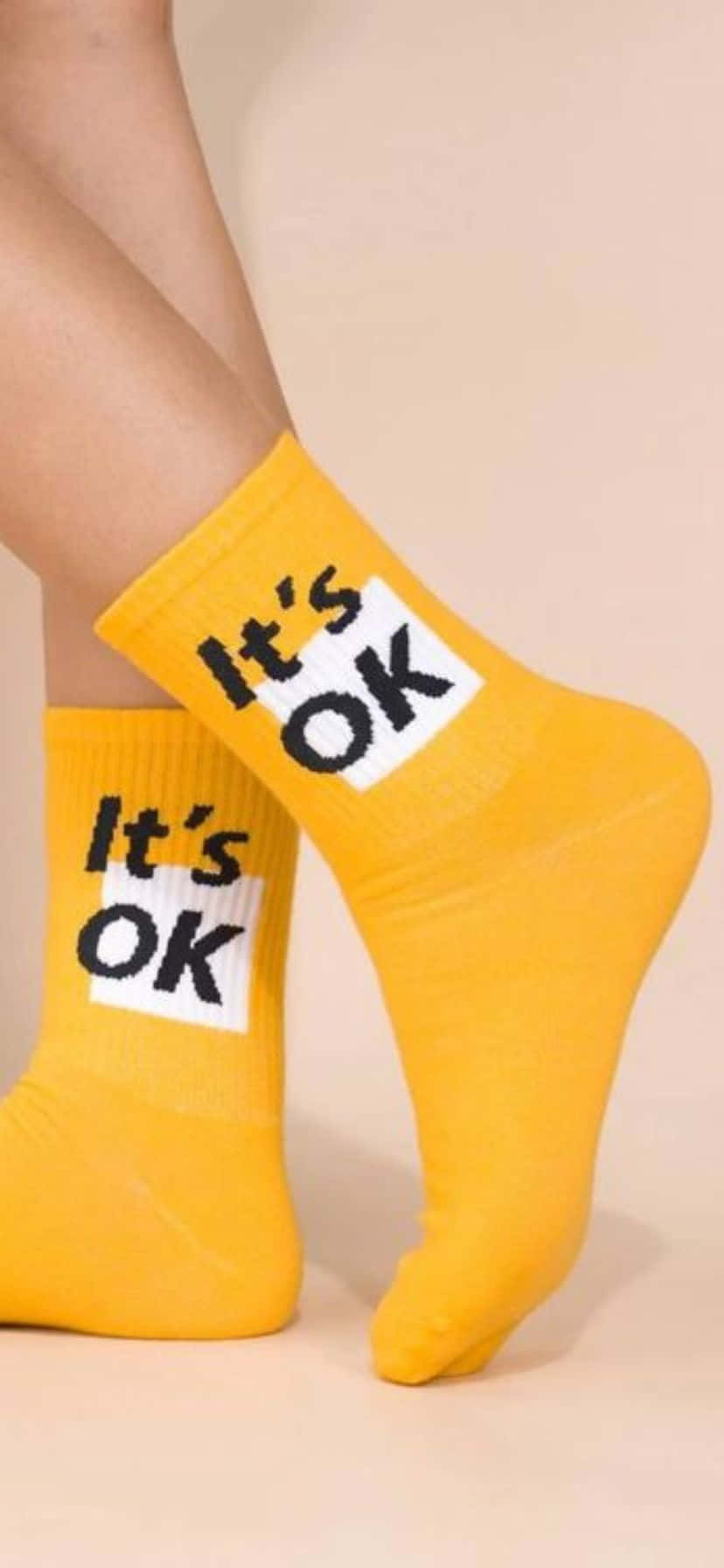 Yellow Its O K Socks Wallpaper